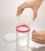 Iwaki Deco Mug 300ml Glass Mug with Raspberry Pink [Heat-resistant Lid] K4011-P