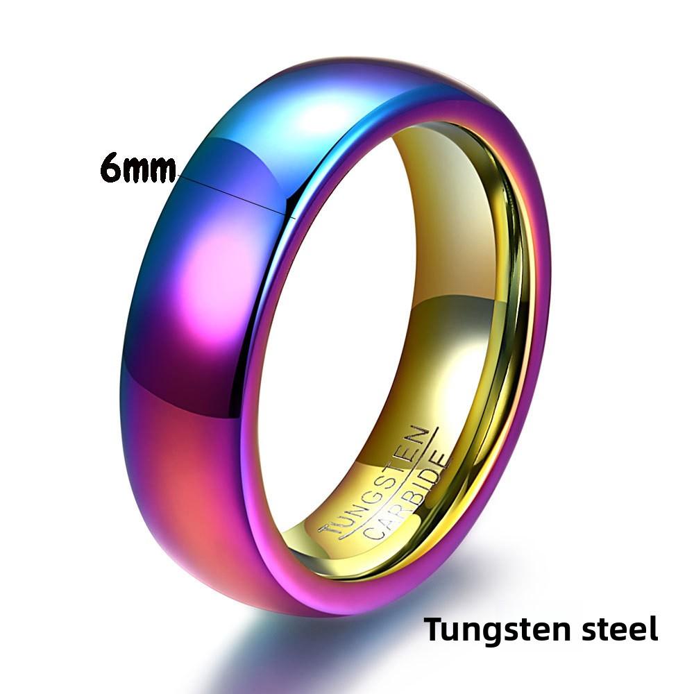 

Вольфрамовое стальное парное кольцо 6 мм винтажное дугообразное полированное комфортной посадки обручальное кольцо прочное No. 12