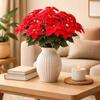 Flower Arrangements Artificial Poinsettia Bouquet 5/7 Forks Faux Silk Faux Poinsettia Stems DIY Real Touch