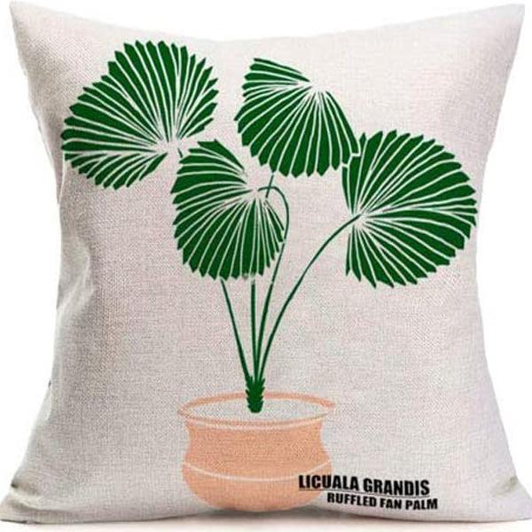 Popular Green Plant Linen Pillowcase Modern Simple Home Sofa Living Room Pillow Cushion