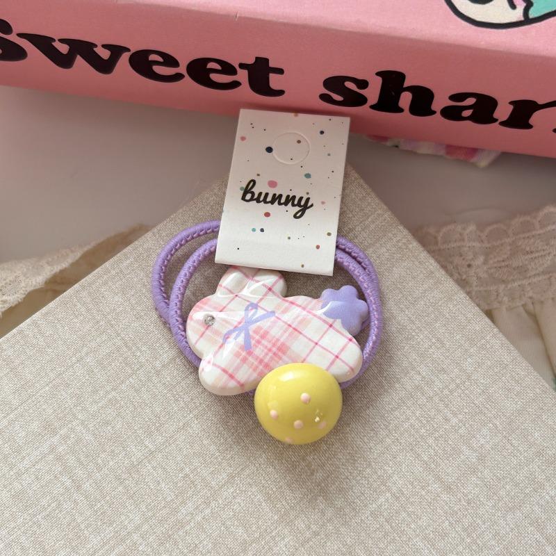 1 Pair Kid Hair Band Cute Sweet Floral Heart Bear Crystal Hair Rope for Baby Girl Little Girl Hair Accessories