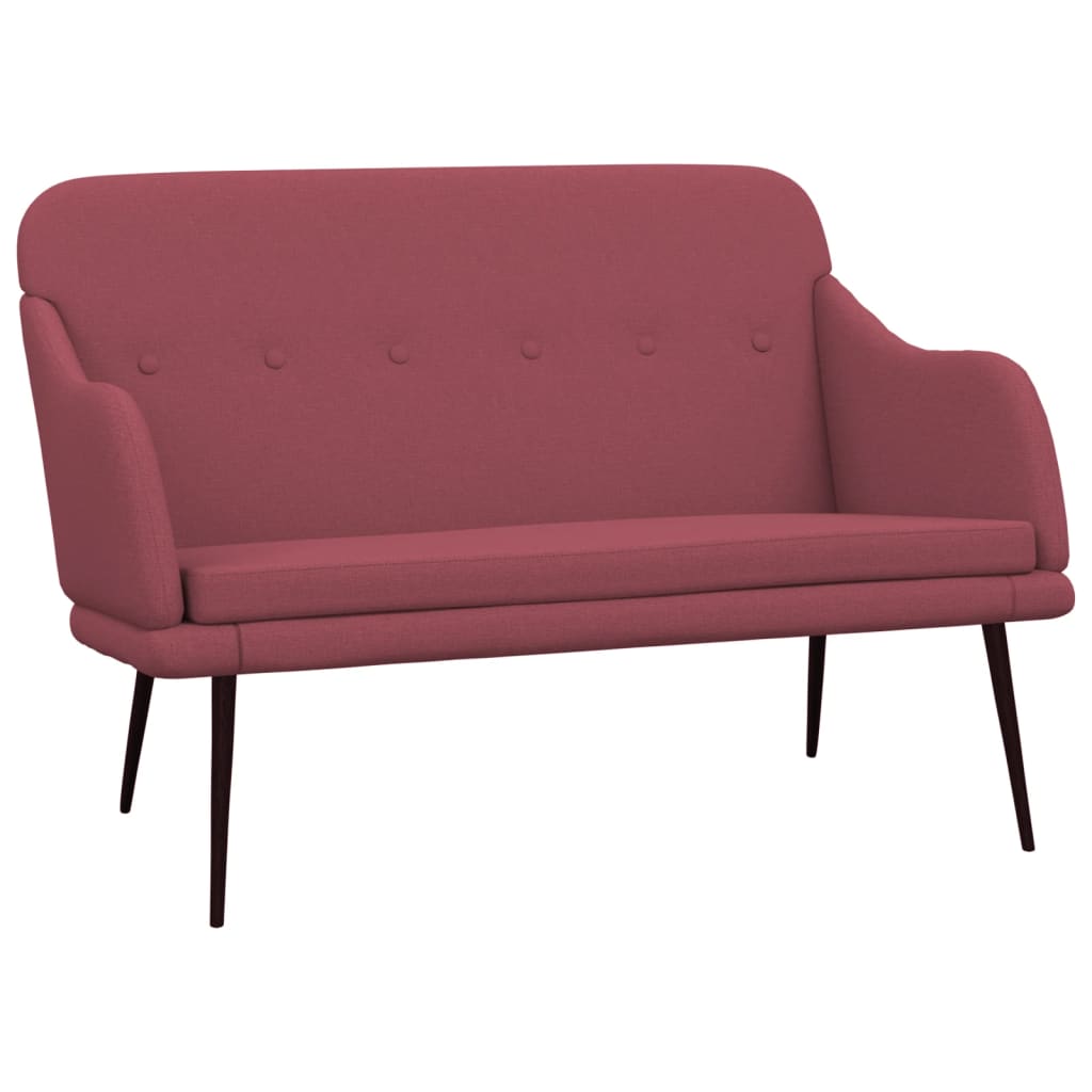 Red Wine Colored Sofa Bench 110 X 76 X 80 Cm Fabric