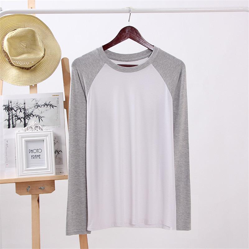 Men's Modal Raglan Patchwork Long Sleeve T-Shirt