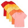 KIDDIEZOOM 5 Pcs Fashionable and Comfortable Short Sleeved T-shirt for Infants and Young Children, Boys and Girls, 100% Pure Cotton Newborn Clothing