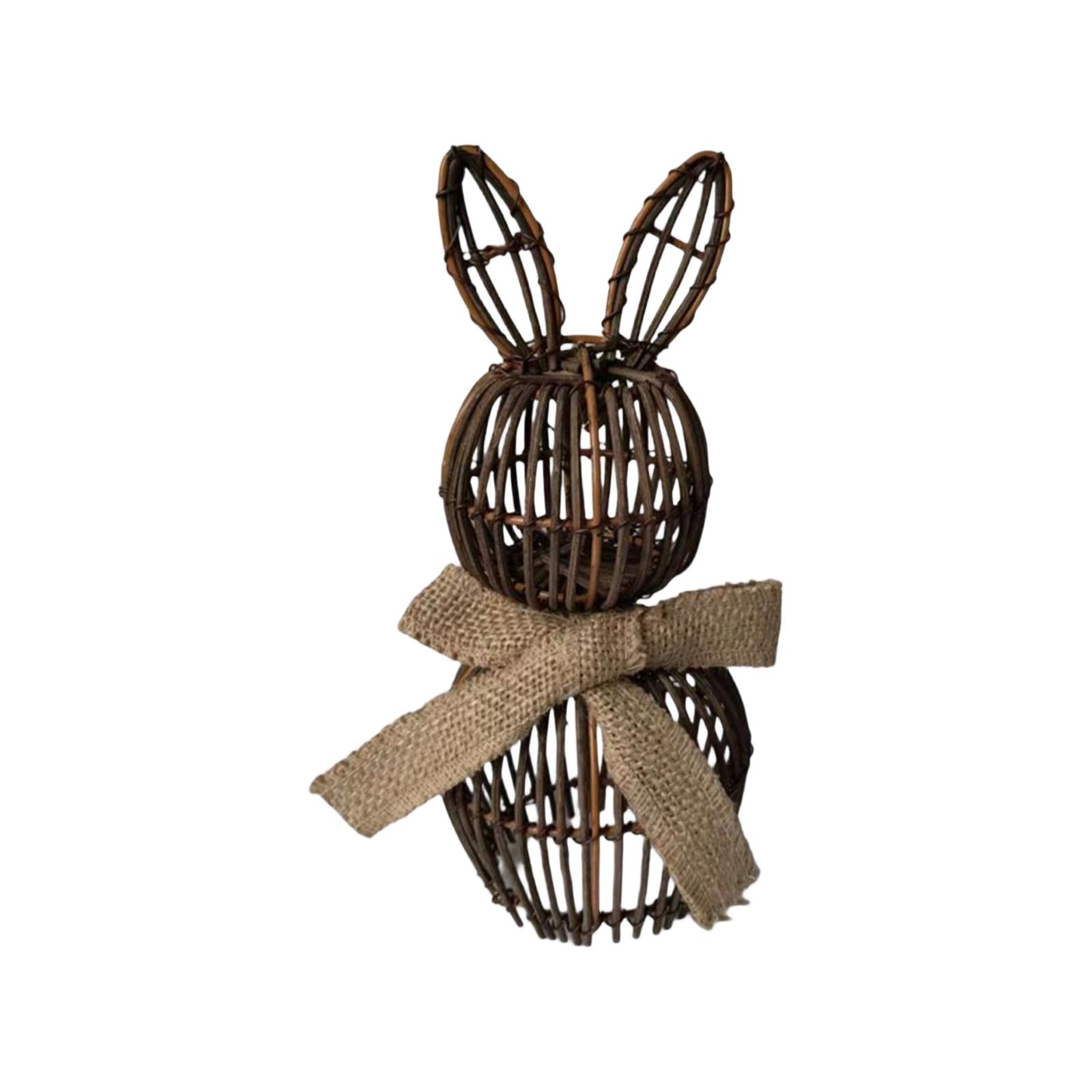

Handmade Rattan Woven Figurine, A Creative And Adorable Home And Desk Decoration, Perfect For Easter And As A Decorative Woven Craft Item. One Size