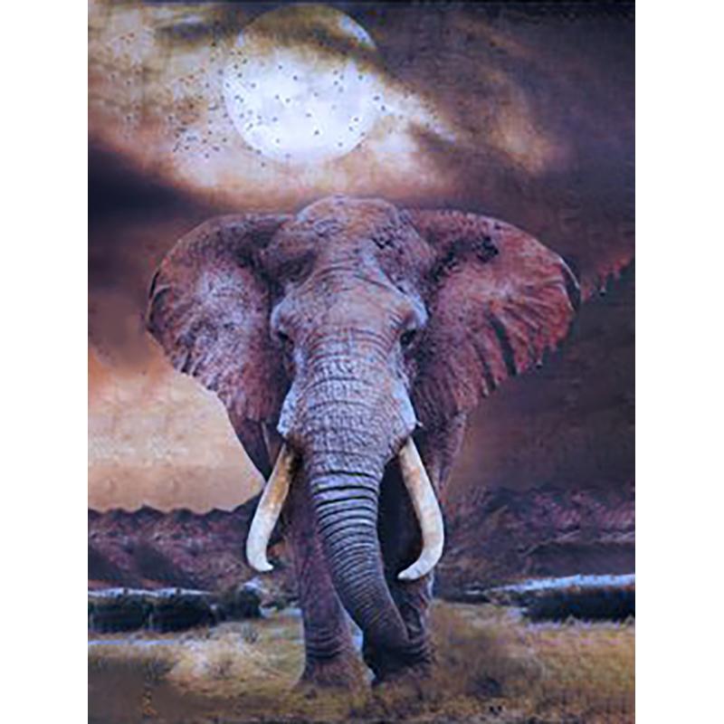 DIY Elephant 5D Diamond Maling Full Rund Drill Animal Diamond Brodery Rhinestone Art Mosaic Home Decoration Håndlaget gave