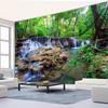 2D Rainforest Waterfall Backdrop Tapestry - Tropical Forest Waterfall Nature Landscape for Aesthetic Room Decor