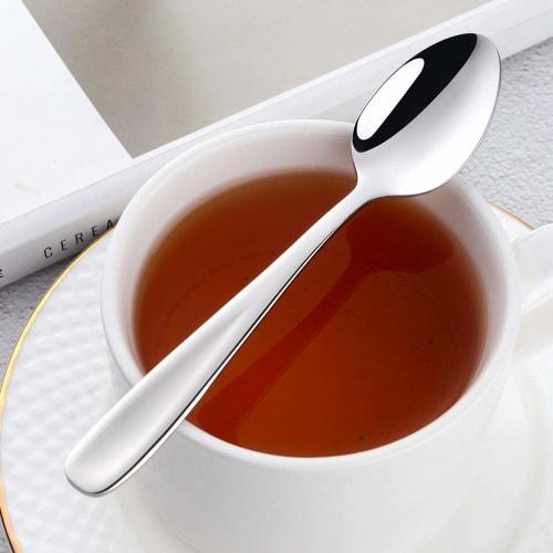 Buyit Teaspoon, Coffee Spoon, and Dessert Spoon Set of 6, 18-0 Stainless Steel, Thick Walled, 13.5cm Total Length, Silver