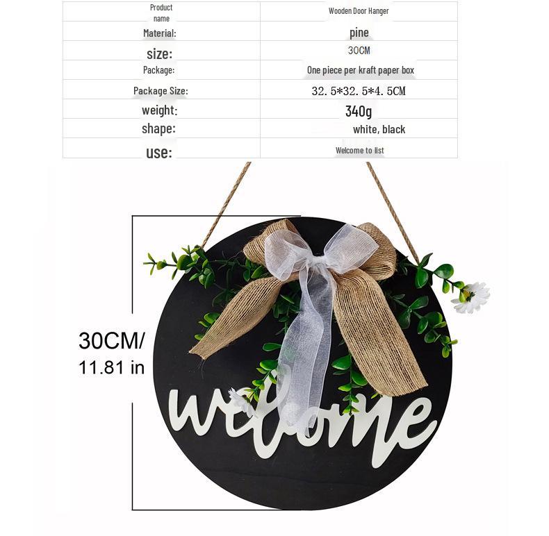 ZAKKA Wooden Welcome Sign for Shop Entrance & Restaurant Decor - Wall Pendant 1529