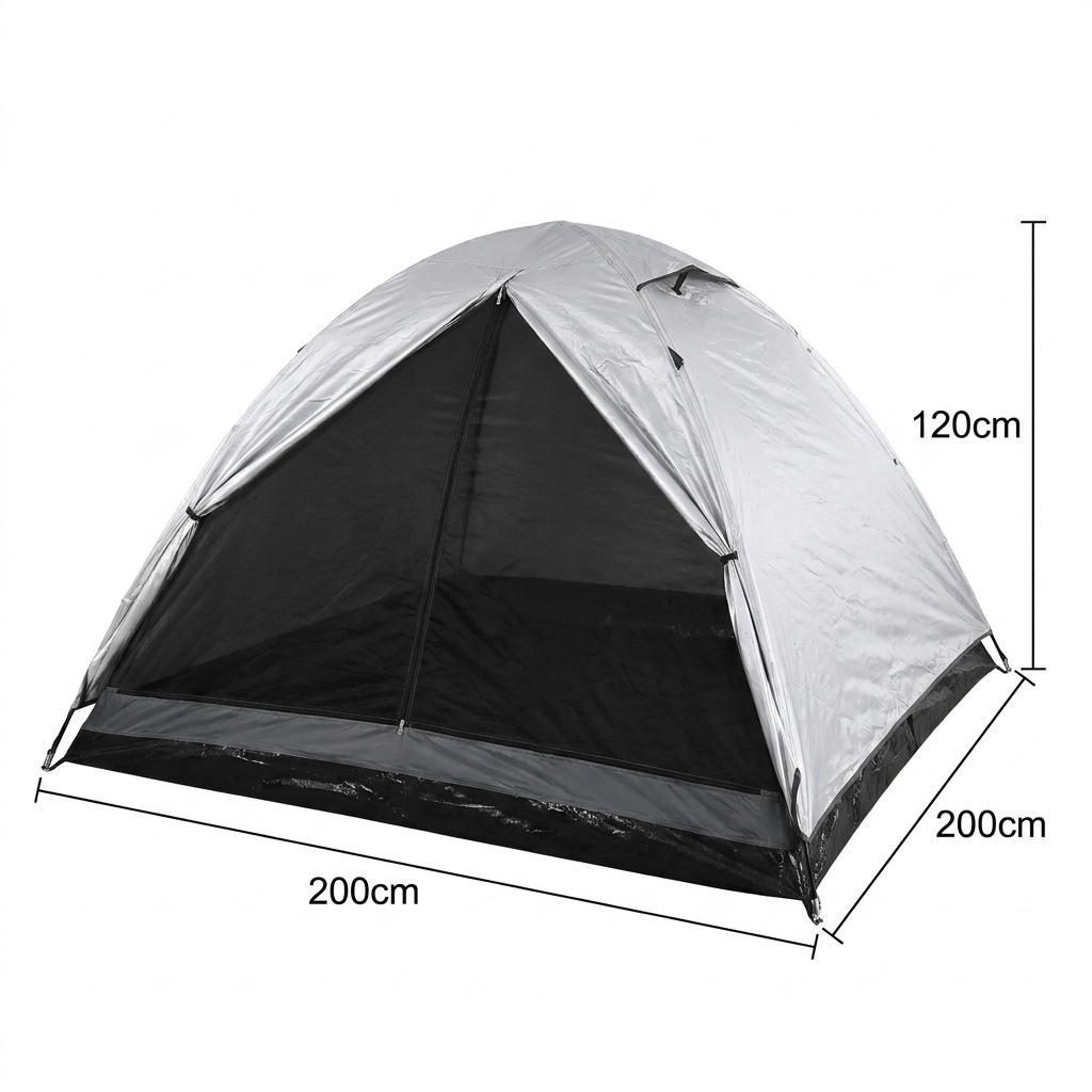 Portable Double-Layer Camping Tent with Sun and Mosquito Protection, Lightweight and Ventilated for Outdoor Adventures