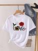 Love Heart Print Clothes Graphic Tshirt Fashion Print Summer Unisex Trend Sweet Short Sleeve Lady Female Shirt Tee