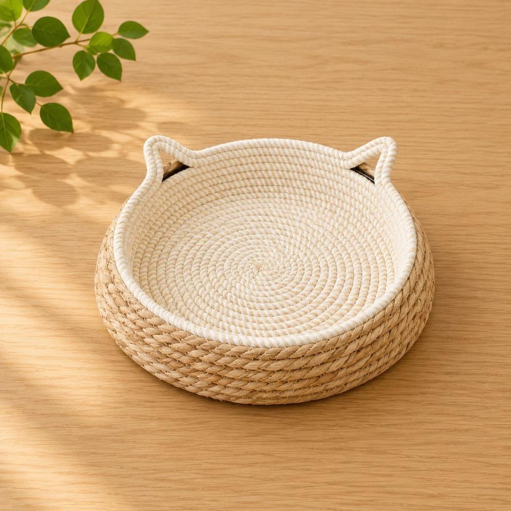 Cotton Rope Large Woven Cat Bed Wear-Resistant Pet Sofa Bed Comfortable Dog Sleeping Bed Paws Care