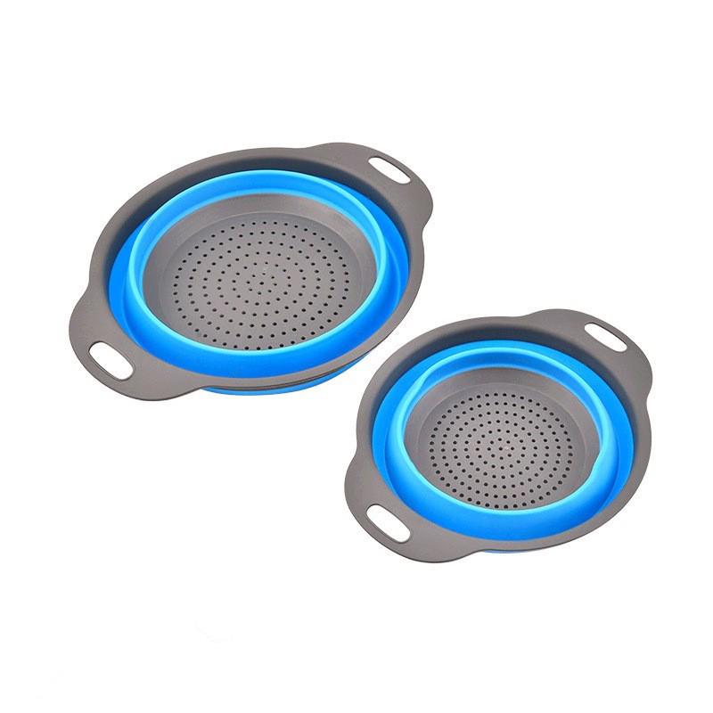 Foldable Silicone & PP Multifunctional Kitchen Drain Basket for Fruits & Vegetables