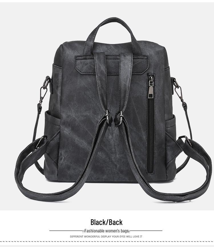 Korean Style Women's Large Capacity PU Backpack