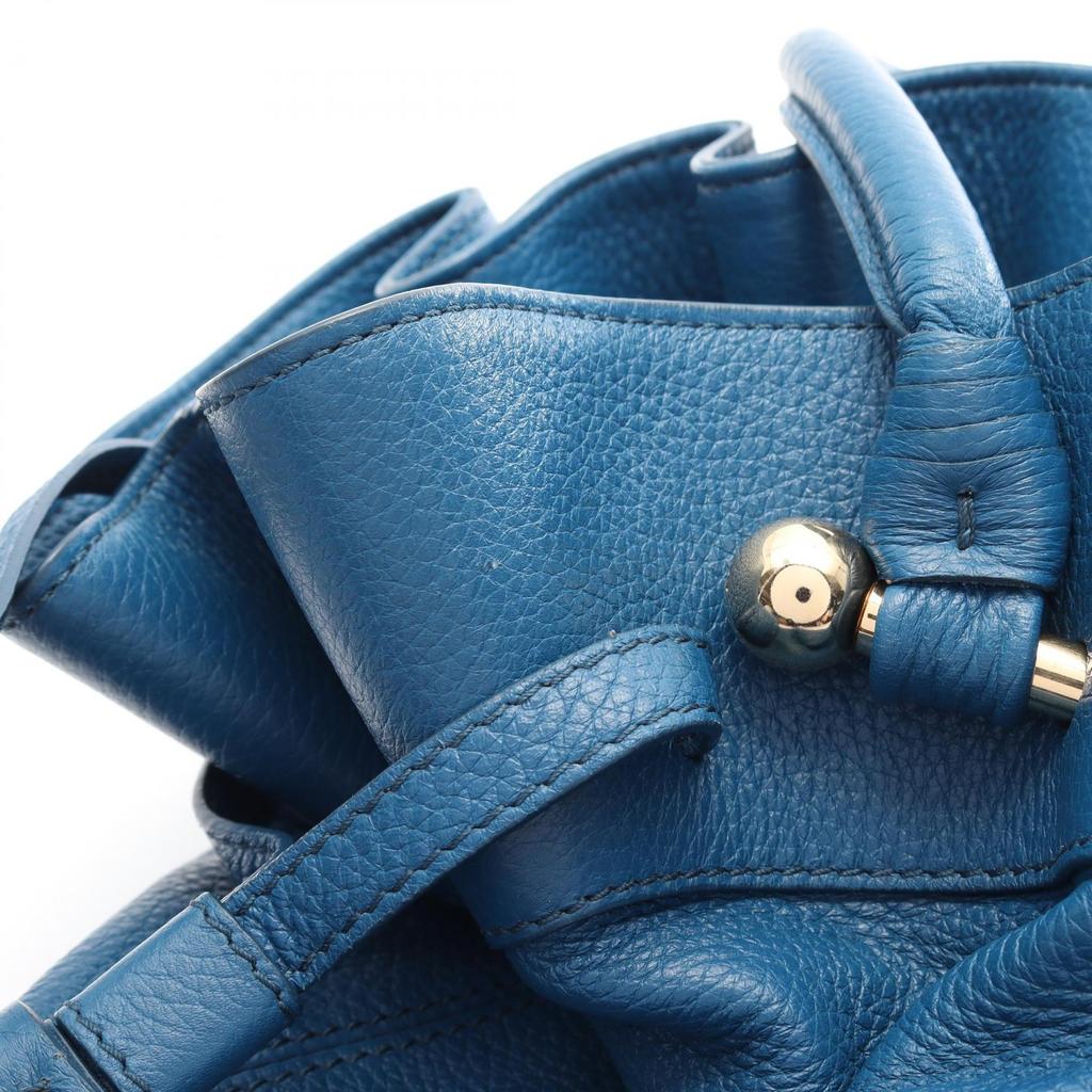 Used MCM Shoulder Bag Leather Blue Used Women
