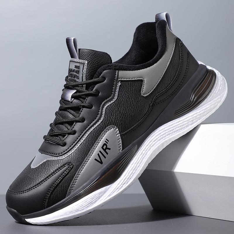 Sneakers Autumn and Winter New Versatile Fashion Velvet Warm Non-slip Men's Leisure Travel Dad Shoes