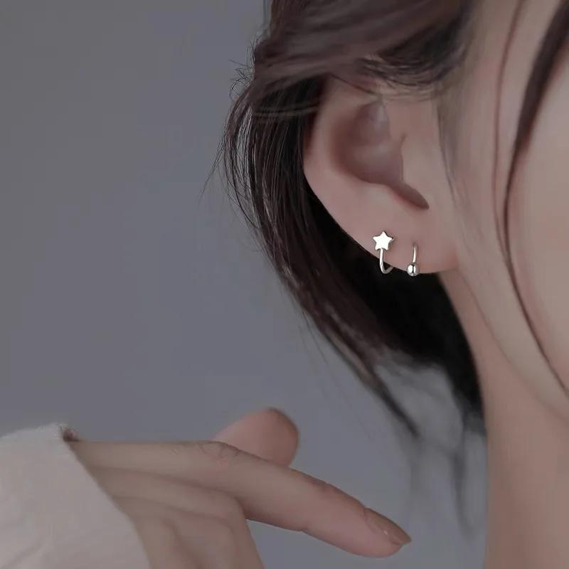 2pcs Stainless Steel Spiral Twisted Stud Earrings, Lip Piercing Heart Star Cartilage Tragus Helix Ear Piercing Jewelry Gifts