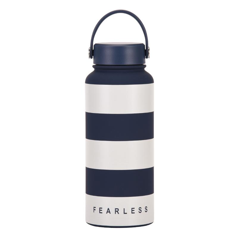 1L Thermos Cup Large Capacity Wide Mouth Portable Vacuum Sports Kettle Outdoor Printing Water Cup Female
