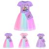 Kpop Demon Hunters Pattern Girl Dress With Cotton Fabric And Pleated Skirt For Kids Girls