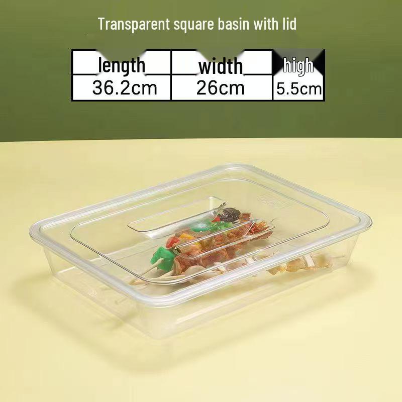 Extra Thick Transparent Rectangular Tray for Fruit Cake Dessert Snacks