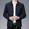 Men Jacket Elegant Mid Aged Men's Lapel Jacket Zipper Closure Pockets Formal Business or Casual Wear Spring Fall