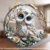 1Pc 2D Flat Acrylic Round Wall Art Whimsical Owl Suncatcher - Perfect for Living Room, Bedroom, Kitchen - Gift for Friends, Decorative Pendant