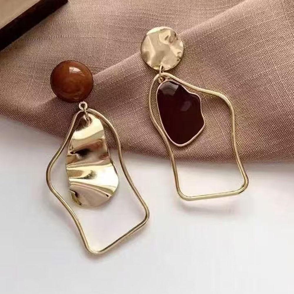 Bohemia Style Leopard Print Pattern Irregular Stud Earrings for Women Trendy Accessories Valentine's Gift Jewerly Wholesale