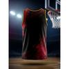 No. 00 Basketball Jersey - Black and Red Abstract Jersey, Suitable for Daily Wear and Team Uniforms In Sports Competitions