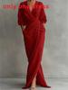 Spring Summer V Neck Waist Tshirt Dress With Slit For Vacation Travel