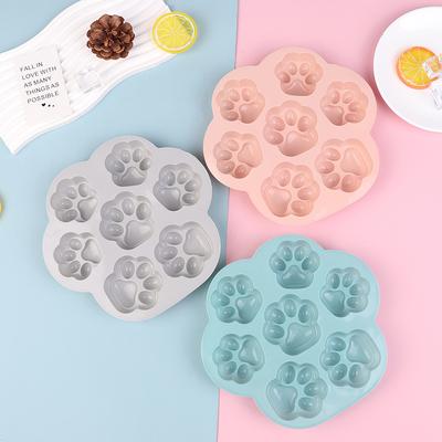 7 Cavity Cat Footprint Silicone Mold Cake Mould Cookie Cutter Fondant Diy Cat Paw Mousse Pastry Bakeware Molds Baking Mold