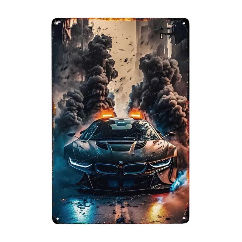 Metal Interior Sports Car Nameplate 20x30cm