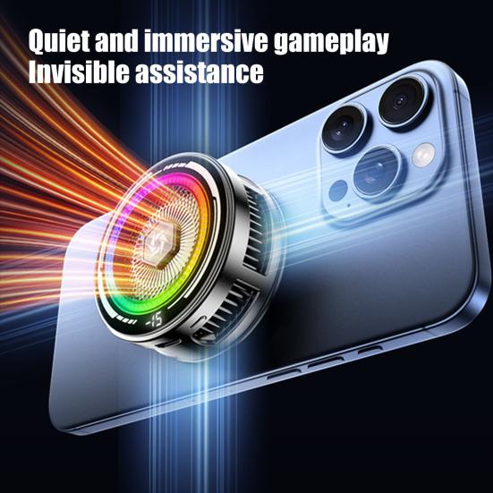 Phone Cooling Fan for Gaming Live Streaming Magnetic Cellphone Radiator with RGB Lights Universal Mobile Phone Cooling Fan for Phone Tablets