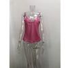 2025 European & American Women's V-neck Hot Stamping Camisole - Casual Sexy Spring/Summer Vest