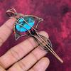 Tibetan Turquoise Pendant Handmade Gemstone Jewelry Copper Wire Wrapped Pendant