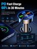 5-Port Car Charger PD+QC3.0 Fast Charger with Voltmeter USB-C Cigarette Lighter Adapter for iPhone 13 14 15 Android Phones