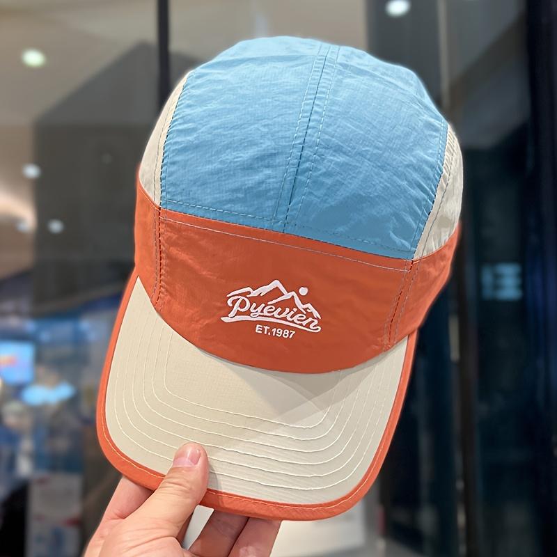 

Летняя быстросохнущая 5-панельная бейсболка - Корейская, с цветовыми блоками, дышащая, тонкая, солнцезащитная шляпа, для мужчин и женщин, для активного отдыха Adjustable синий