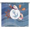 Curtains Nautical Anchor 3D Digital Printing Blinds Blackout Punching Can Be