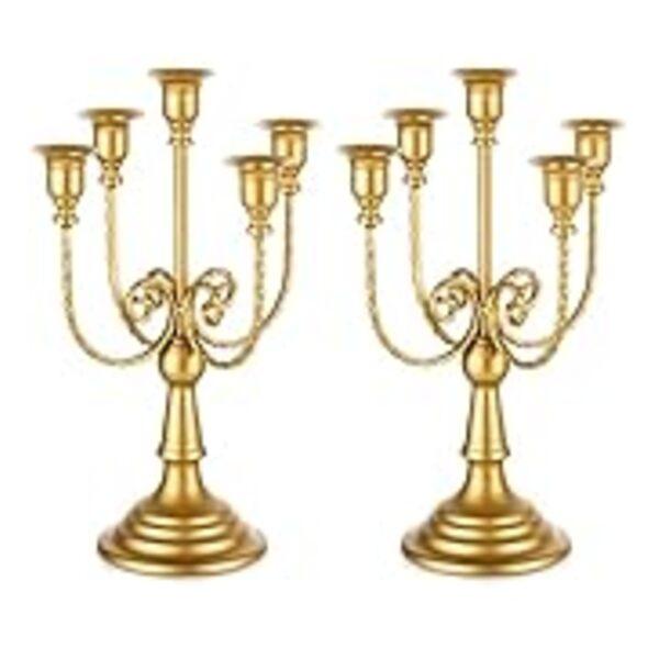 Romadedi Glass for Candlestick - 2 Pcs Clear Small Tapered Candle Holder Dec