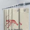 Shrimp Bathroom Decor Ocean Theme Shower Curtain Sea Life Coastal Decor Waterproof Fabric Washable Shower Liner Home Decor