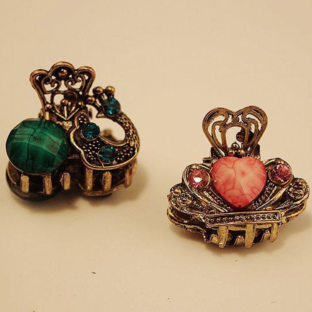 Random Color Accessories Gifts Jewelry Mini Hair Clip Claw Barrette Resin Hairpins Butterfly Crown