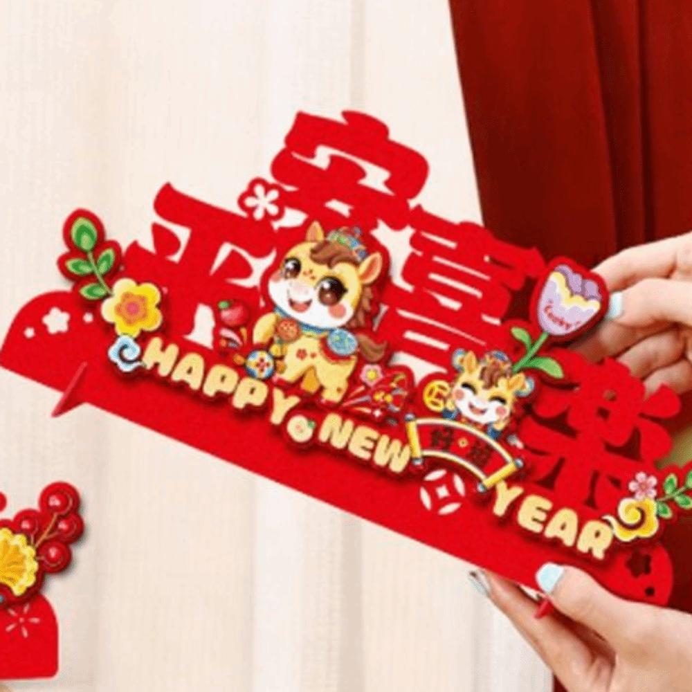 Cartoon Horse Year Desktop Ornament Zodiac Horse Fu Character Ornament  Festive Present