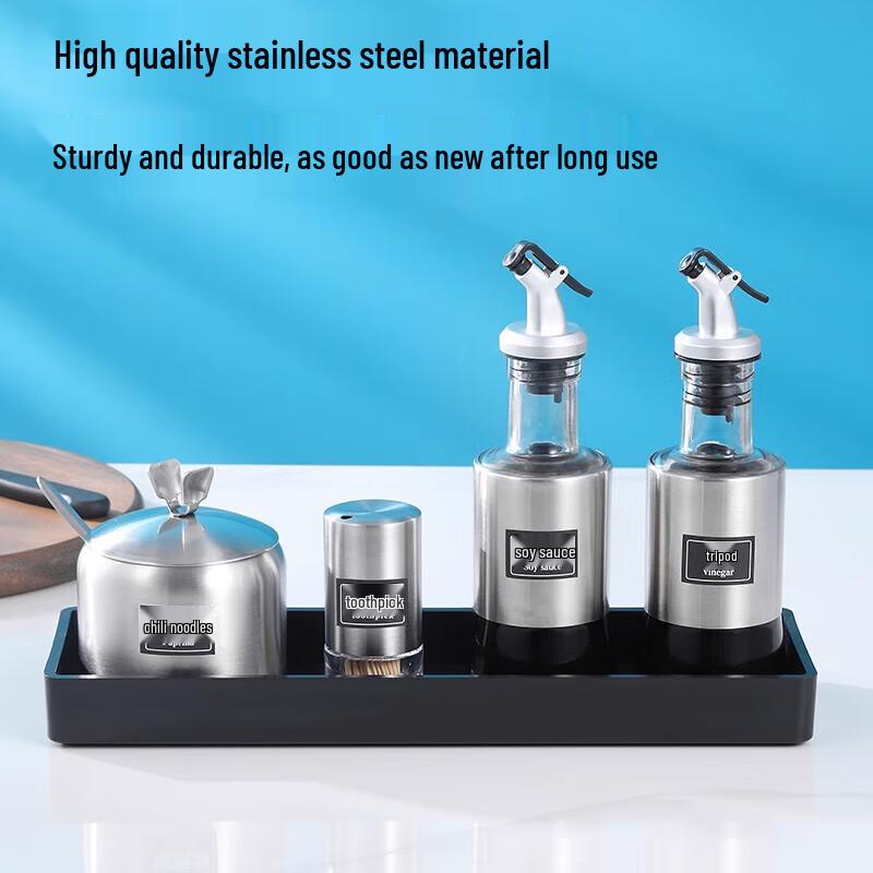Beifu 4-Piece Tabletop Condiment Set with Spicy Jar & Vinegar Pot