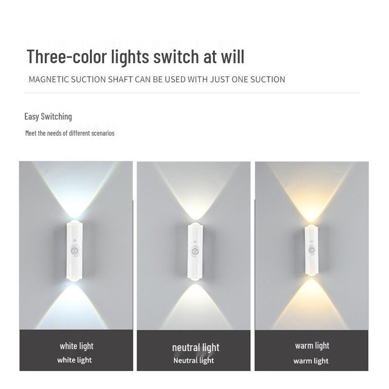 Smart Seven-Color USB Rechargeable Motion Sensor Night Light with Dual Cat Eye Design
