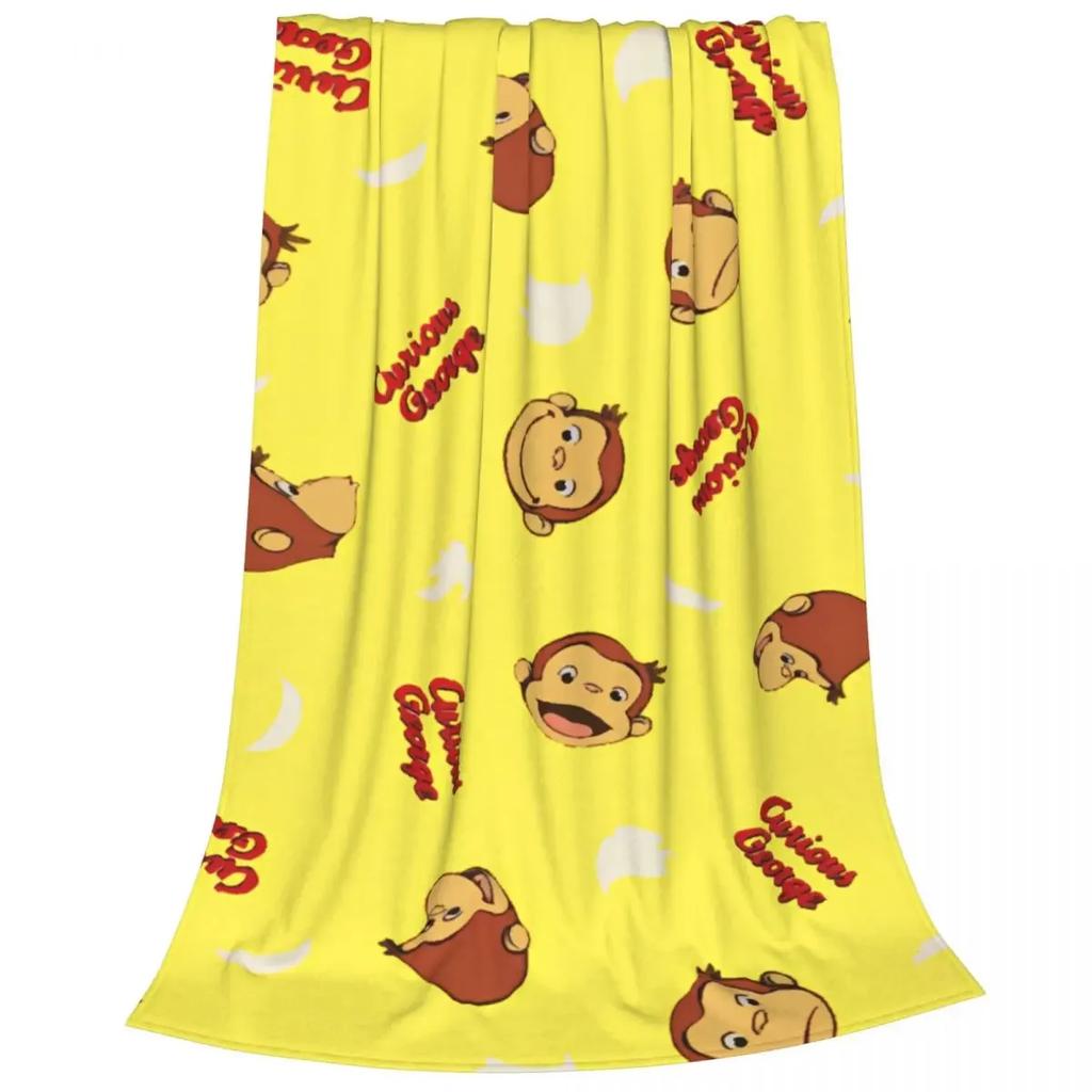 Curious George Spooky Fun Fuzzy Blanket Cartoon Monkey Funny Throw Blankets for Home 200x150cm