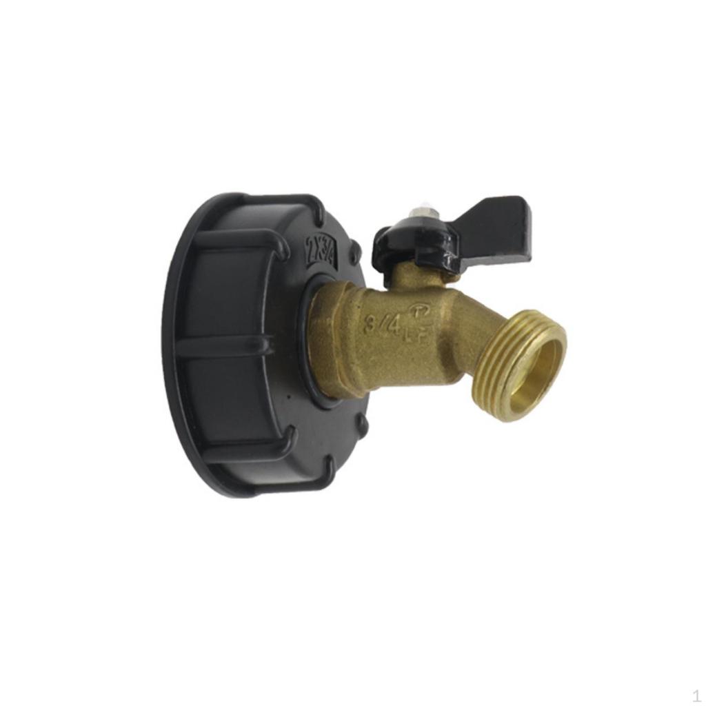 IBC Tank Adapter with Shutoff Brass Tote Leakproof for Garden Watering 12IN Nipple Faucet