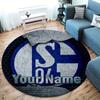 FC Schalke 04 Custom Name Round Area Rug,Carpet Rug for Living Room Bedroom Sofa Playroom Decor,Non-slip Floor Mat