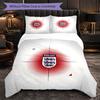 England Football Pattern 3 Pieces Bedding Set Soft Microfiber Duvet Cover with Pillow Cases for Bedroom