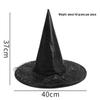Black Ruffled Lace Velour Witch Hat with Harry Map Design