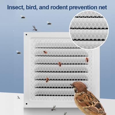 Stainless Steel Metal Vent Cover Built-in Insect Screen Square Louver Air Vents Grille White Black HVAC Vents