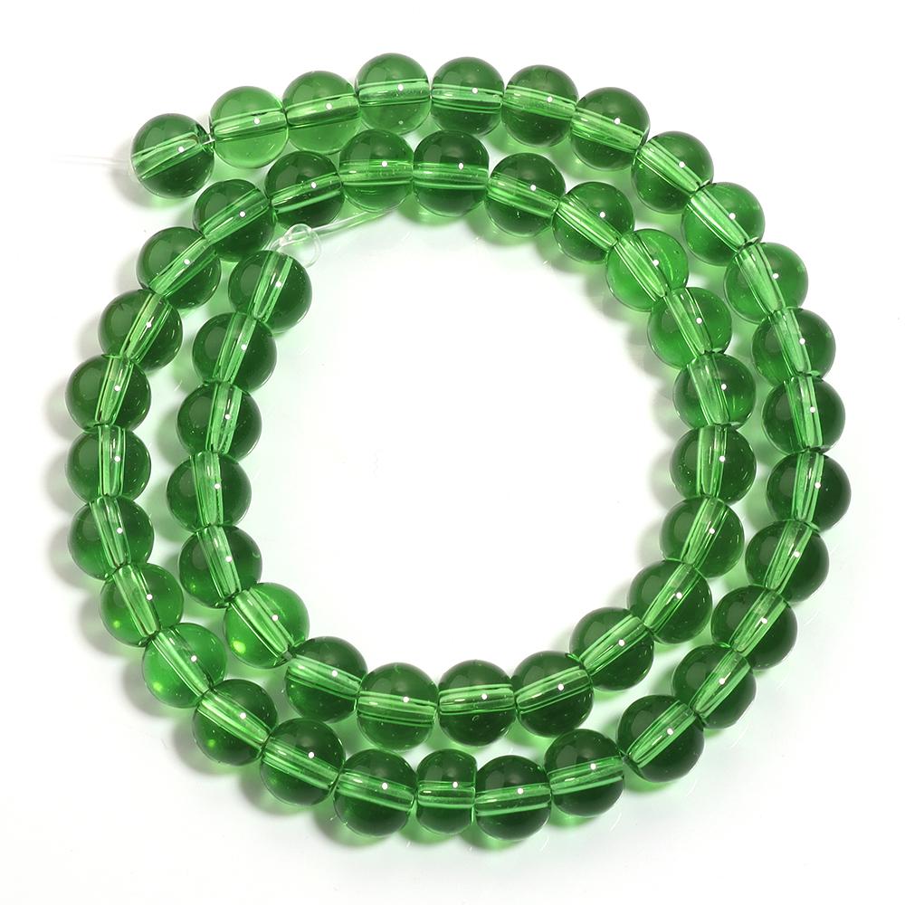 

1 Strand 4/6/8/10/12mm Green Glass Beads Smooth Round Loose Spacer Beads For Jewelry Making DIY Charm Bracelet Necklace Supplies